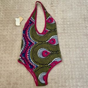 Bantu one piece halter swimsuit